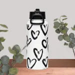 Stainless steel water bottle with a straw lid